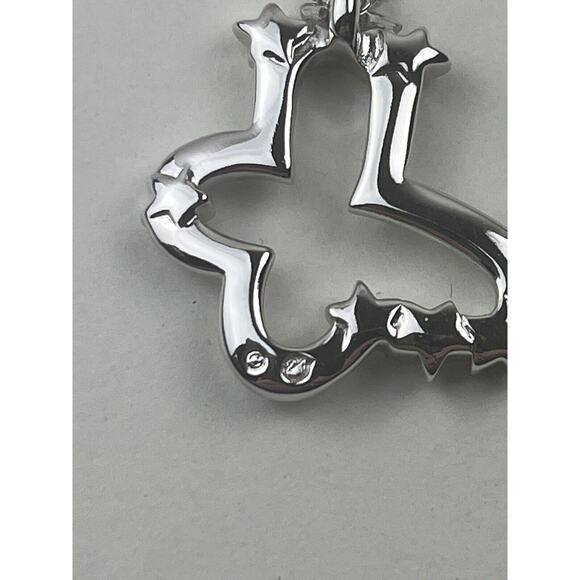 Swarovski Swan Logo Necklace Silver Tone Butterfly Stars 15"-16.5" - Picture 6 of 11